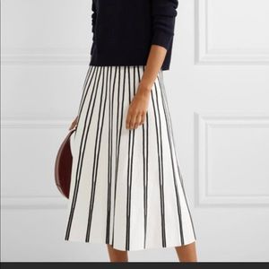 J Crew White with Black Stripes Knit Skirt